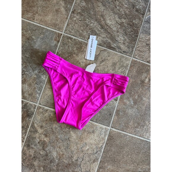 Lucky Brand Solid Ruched Bottom Pink Size Small - Picture 5 of 9